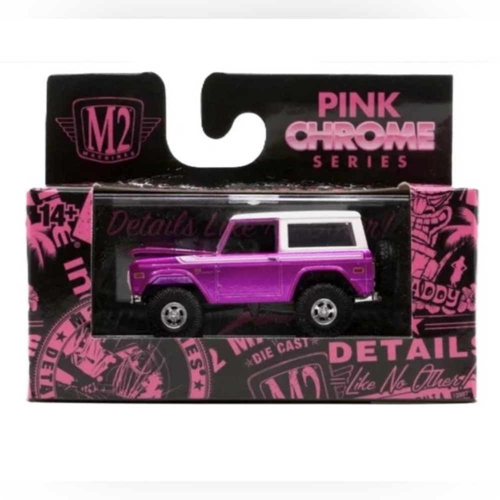 M2 Machine Pink Chrome Ford Bronco (1:64 scale)